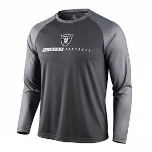 NFL Raiders Men’s‎ M Majestic Black Gray Long Sleeve Cool Base Shirt